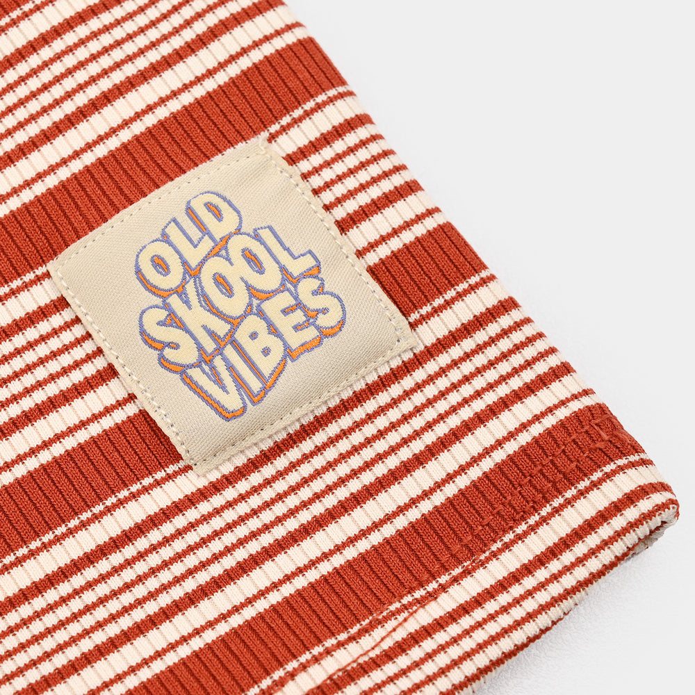 Boys Yarn Dyed T-Shirt Old Skool Vibes - RED