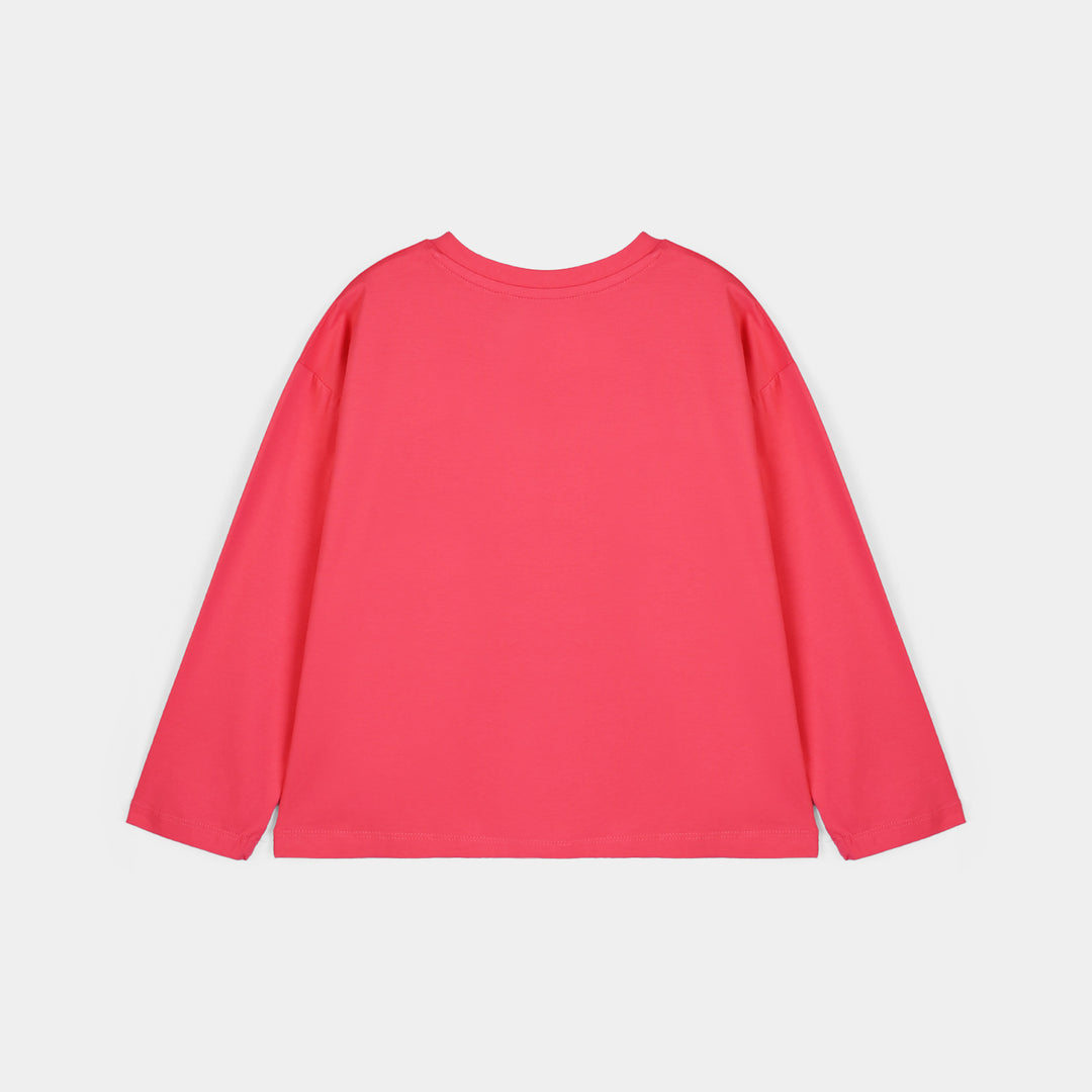 Girls Lycra Jersey T-Shirts F/S Character-Pink