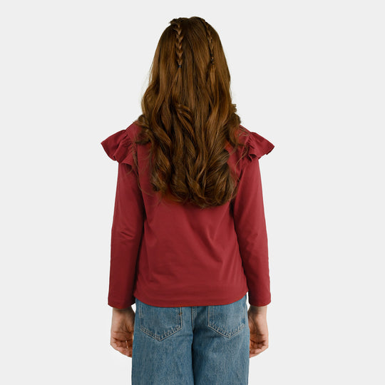 Girls Lycra Jersey T-Shirt Iconic-RED