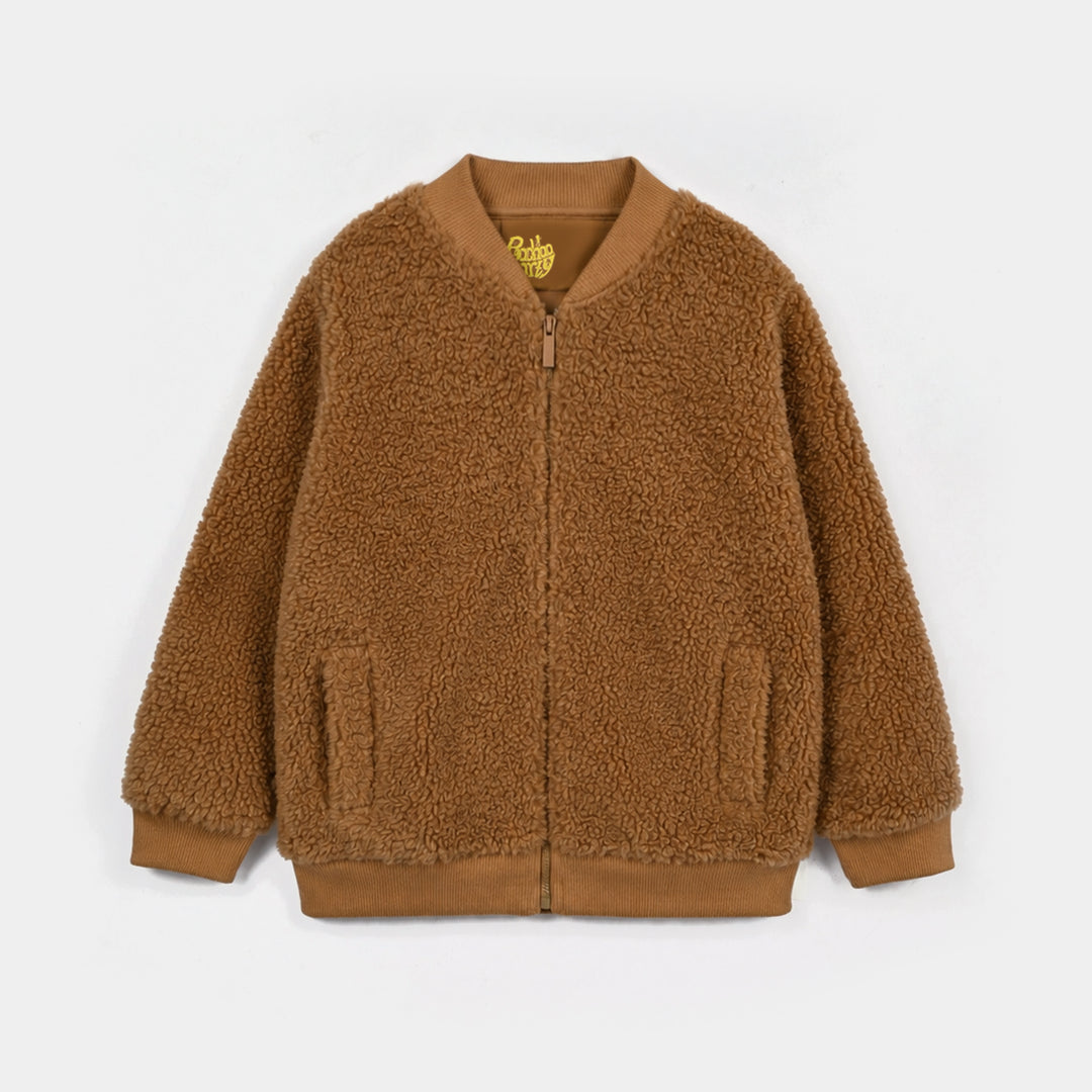 Boys Sherpa Jacket Brown Sherpa