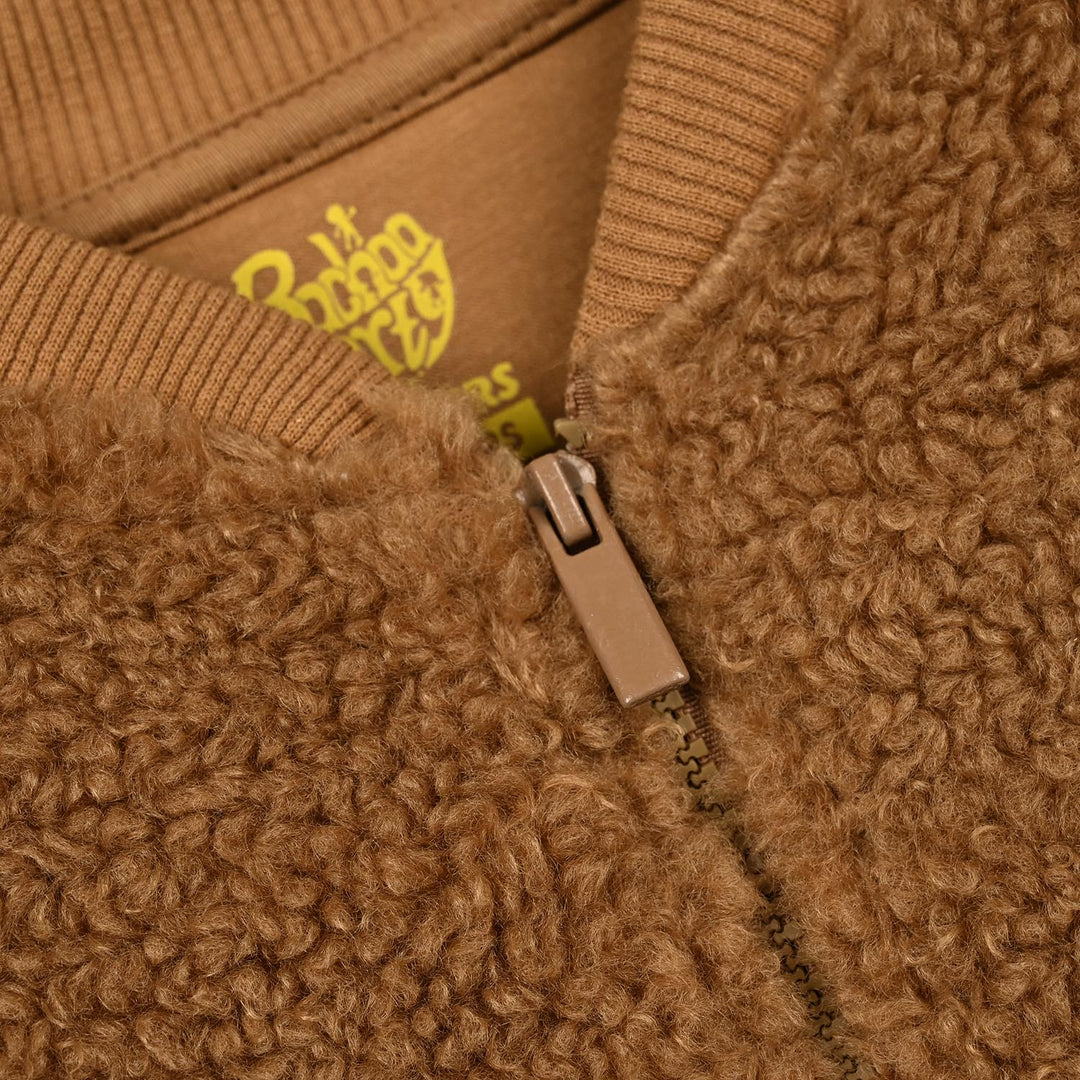 Boys Sherpa Jacket Brown Sherpa