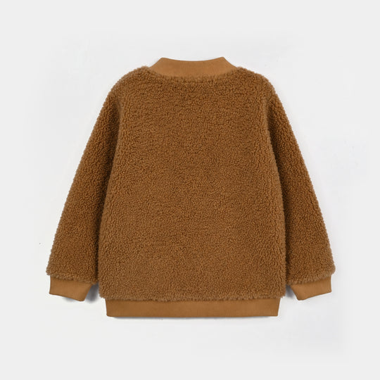Boys Sherpa Jacket Brown Sherpa