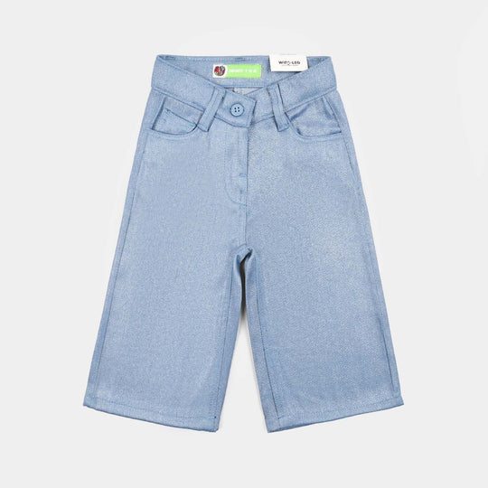 Infant Girls Denim Stretch PANT Glitter-Mid Blue