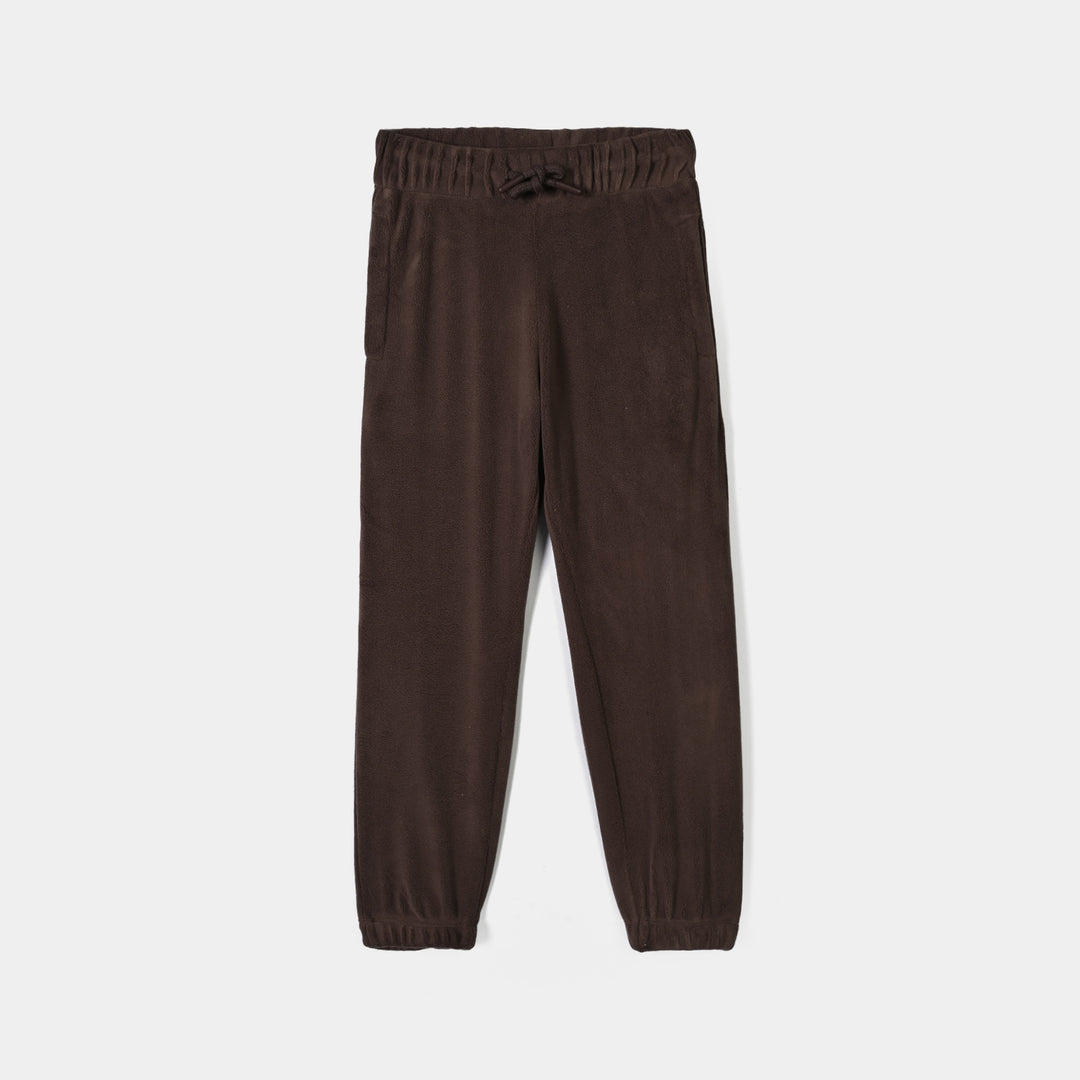 Boys Cotton Interlock 2 Pcs Suit Sport Club-BROWN