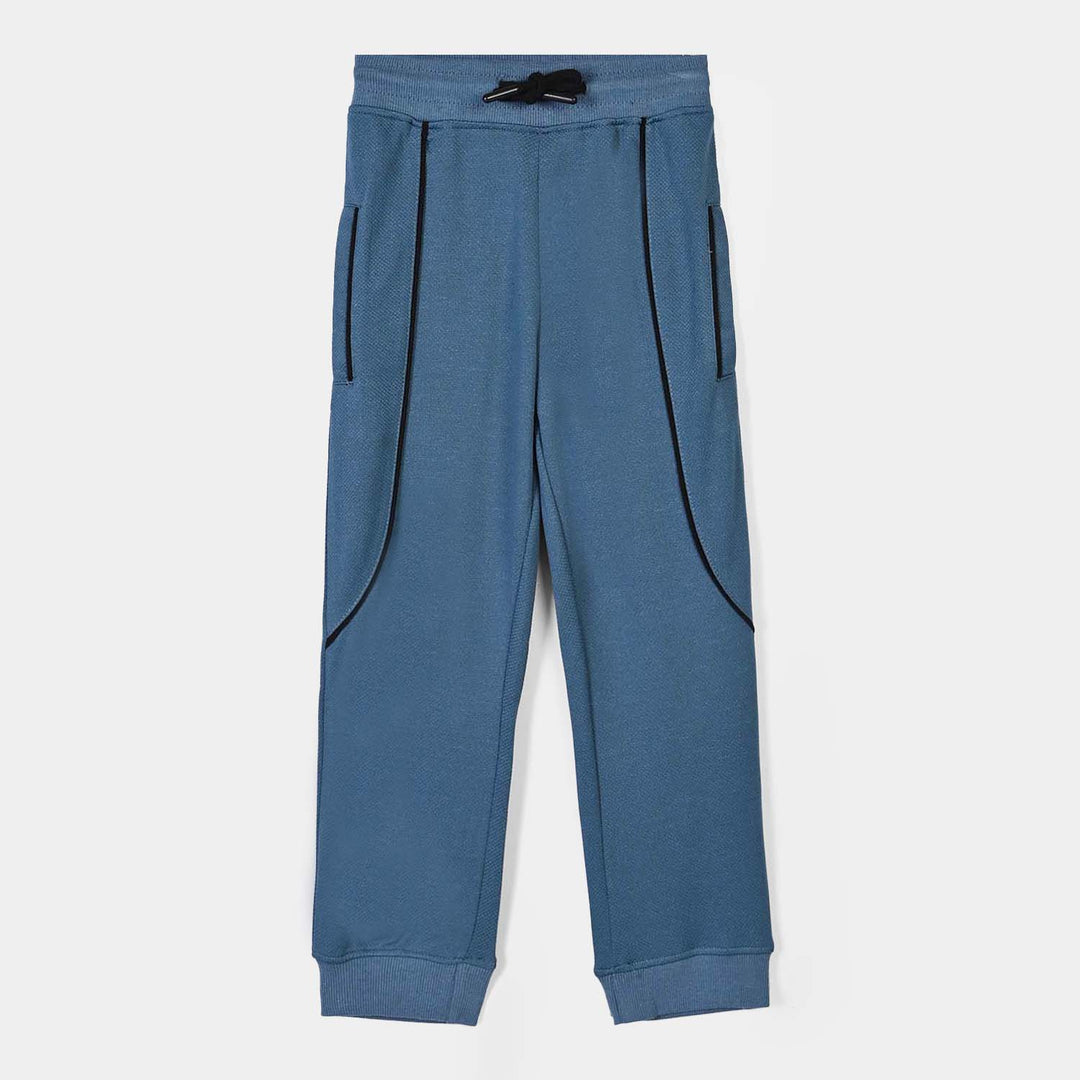 Boys Cotton Interlock 2 Pcs Suit Goal Area 1-BLUE