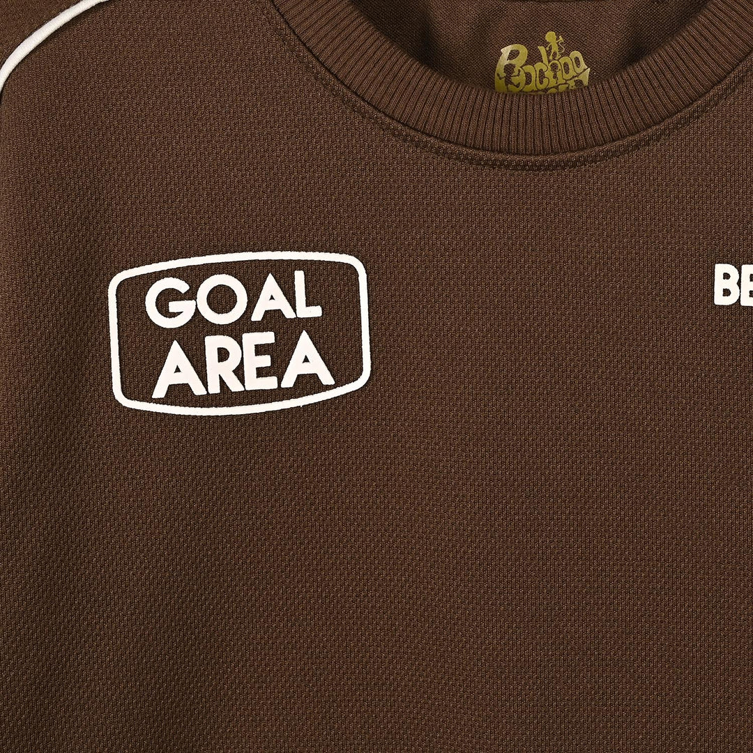 Boys Cotton Interlock 2 Pcs Suit Goal Area - BROWN
