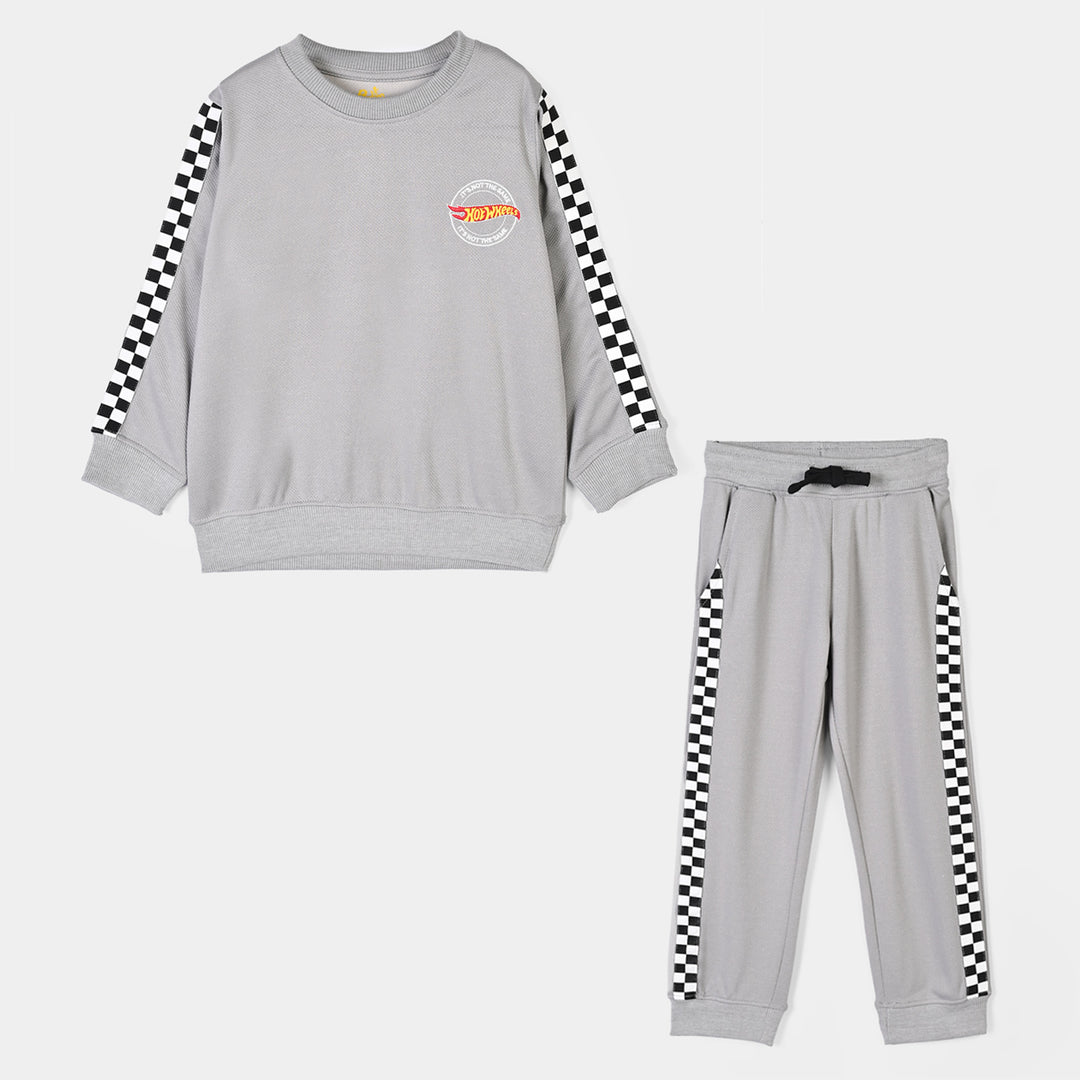 Boys Thermal 2Pcs Suit Hot Wheels-GREY