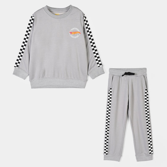 Boys Thermal 2Pcs Suit Hot Wheels-GREY