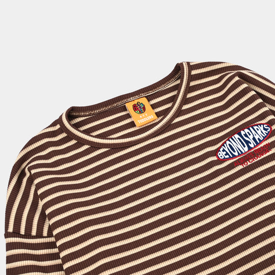Boys 2x1 Rib T-Shirt Beyond Sparks - BROWN