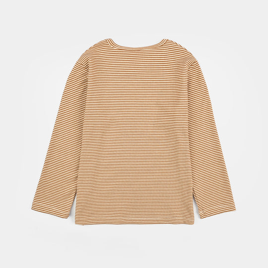 Boys 2x1 Rib T-Shirt F/S Real Skaters-BROWN