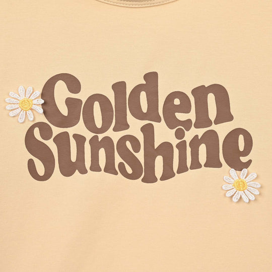 Girls Lycra Jersey T-Shirt F/S Happy Sunshine-BROWN