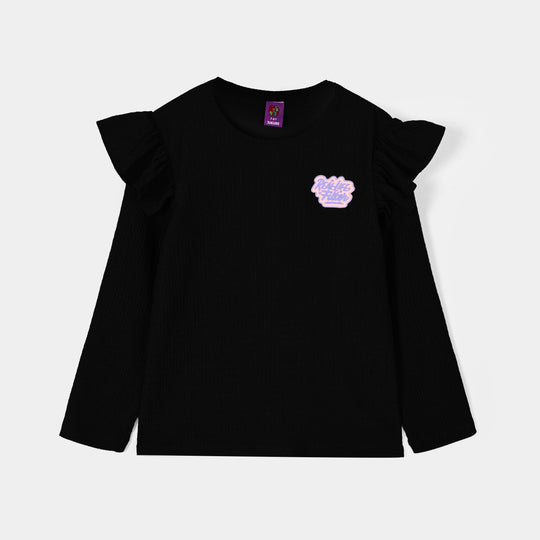 Girls Lycra Jersey T-Shirt Filter - BLACK