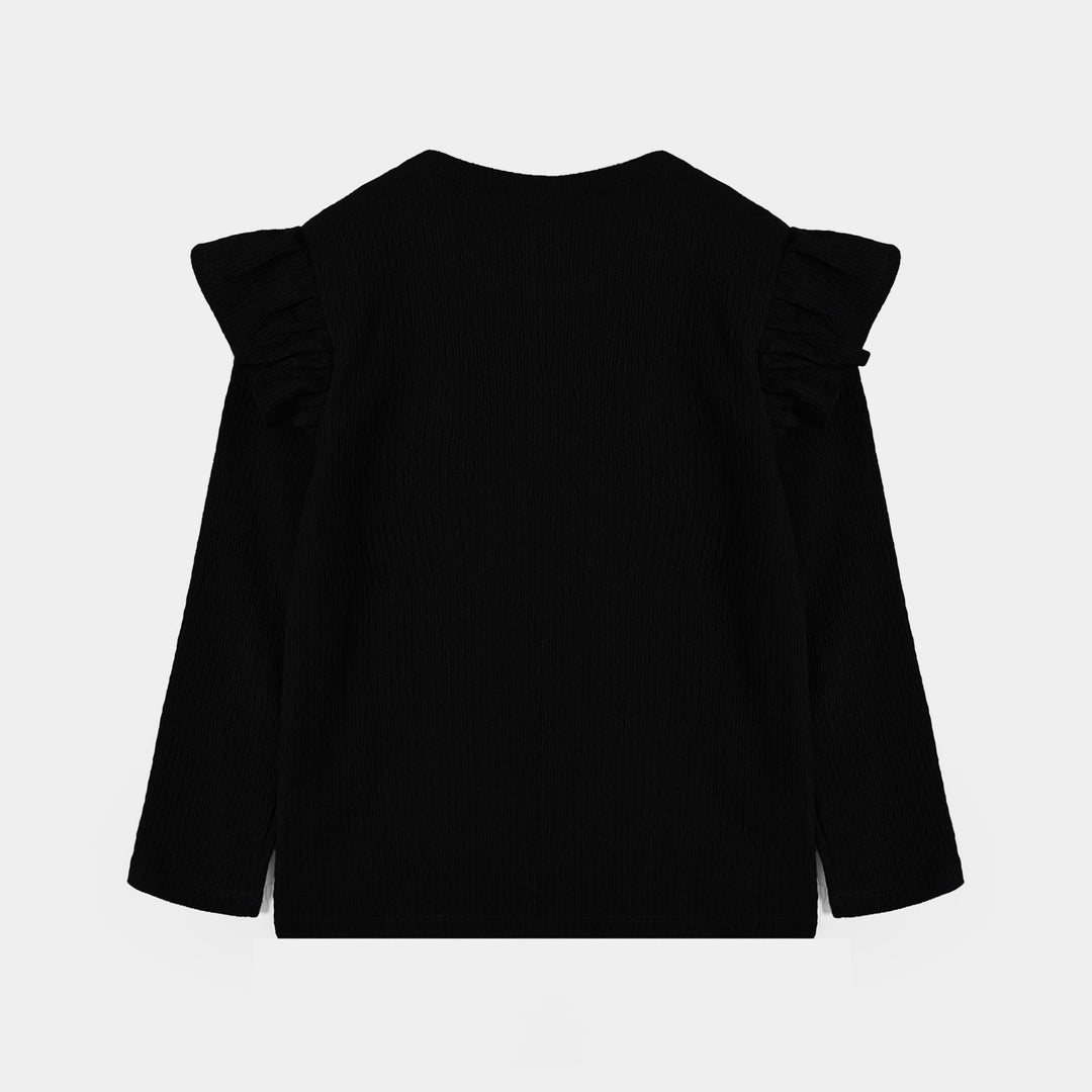 Girls Lycra Jersey T-Shirt Filter - BLACK