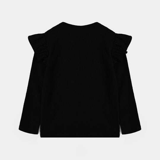 Girls Lycra Jersey T-Shirt Filter - BLACK
