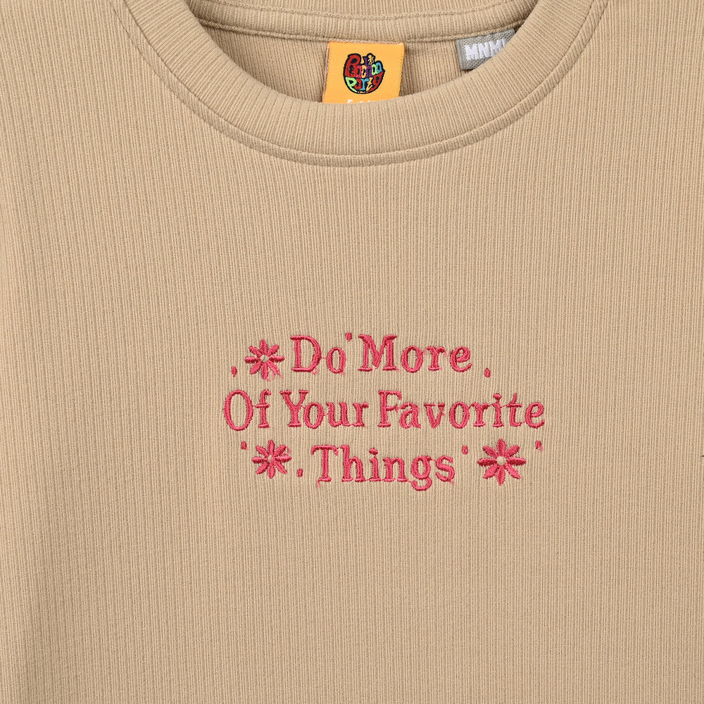 Girls 2x1 Rib T-Shirt Do More-BROWN