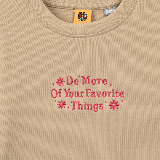 Girls 2x1 Rib T-Shirt Do More-BROWN