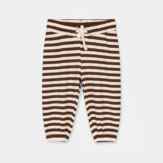 Infant Boys Cotton Terry 2Pcs Suit Stripes-BROWN