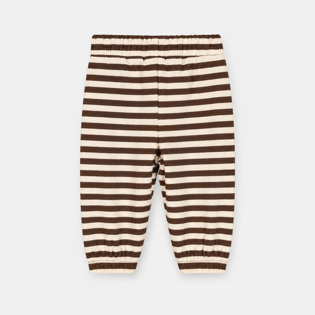 Infant Boys Cotton Terry 2Pcs Suit Stripes-BROWN