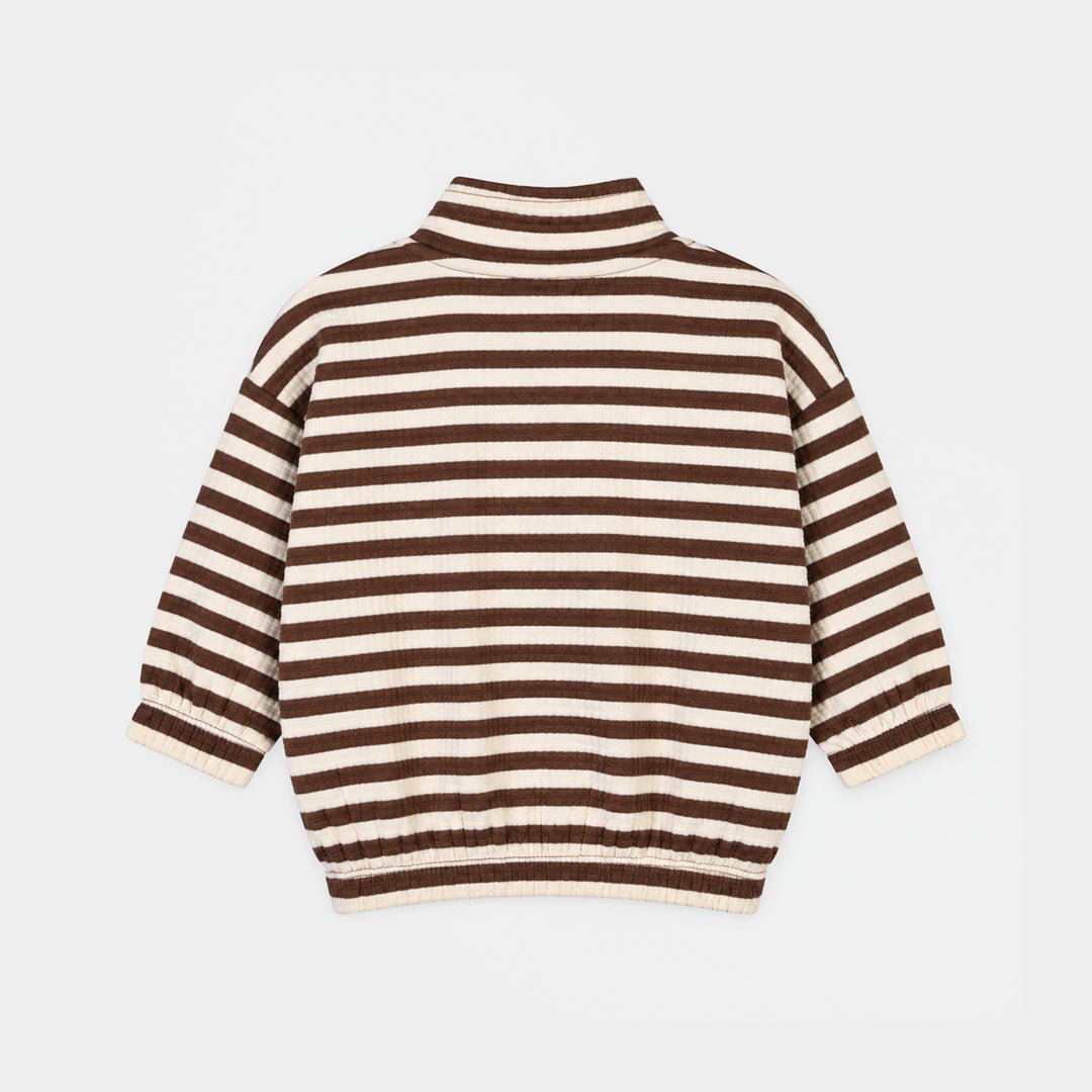 Infant Boys Cotton Terry 2Pcs Suit Stripes-BROWN