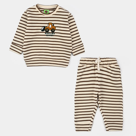Infant Boys 2x1 Rib 2 Pcs Suit Hauling Alone - Stripes