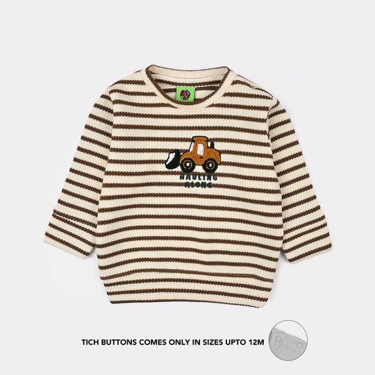 Infant Boys 2x1 Rib 2 Pcs Suit Hauling Alone - Stripes