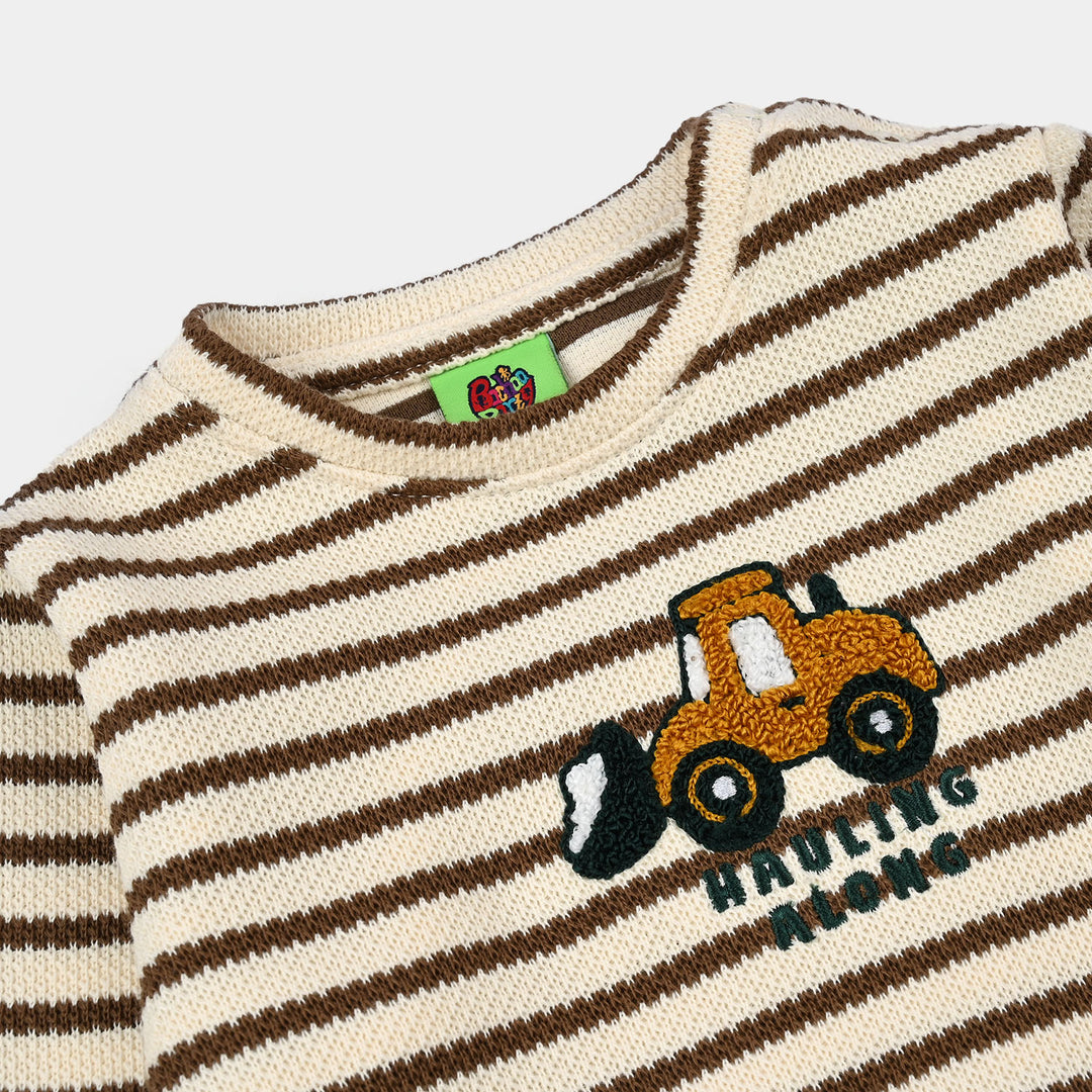 Infant Boys 2x1 Rib 2 Pcs Suit Hauling Alone - Stripes