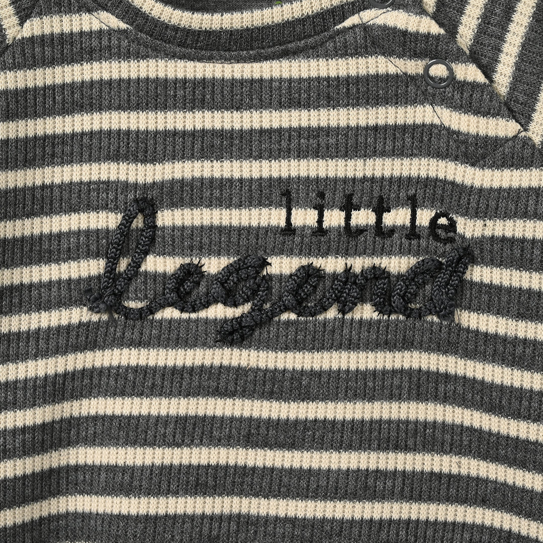 Infant Boys 2x1 Rib 2 Pcs Suit Little Legend - Grey
