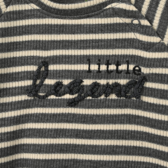 Infant Boys 2x1 Rib 2 Pcs Suit Little Legend - Grey