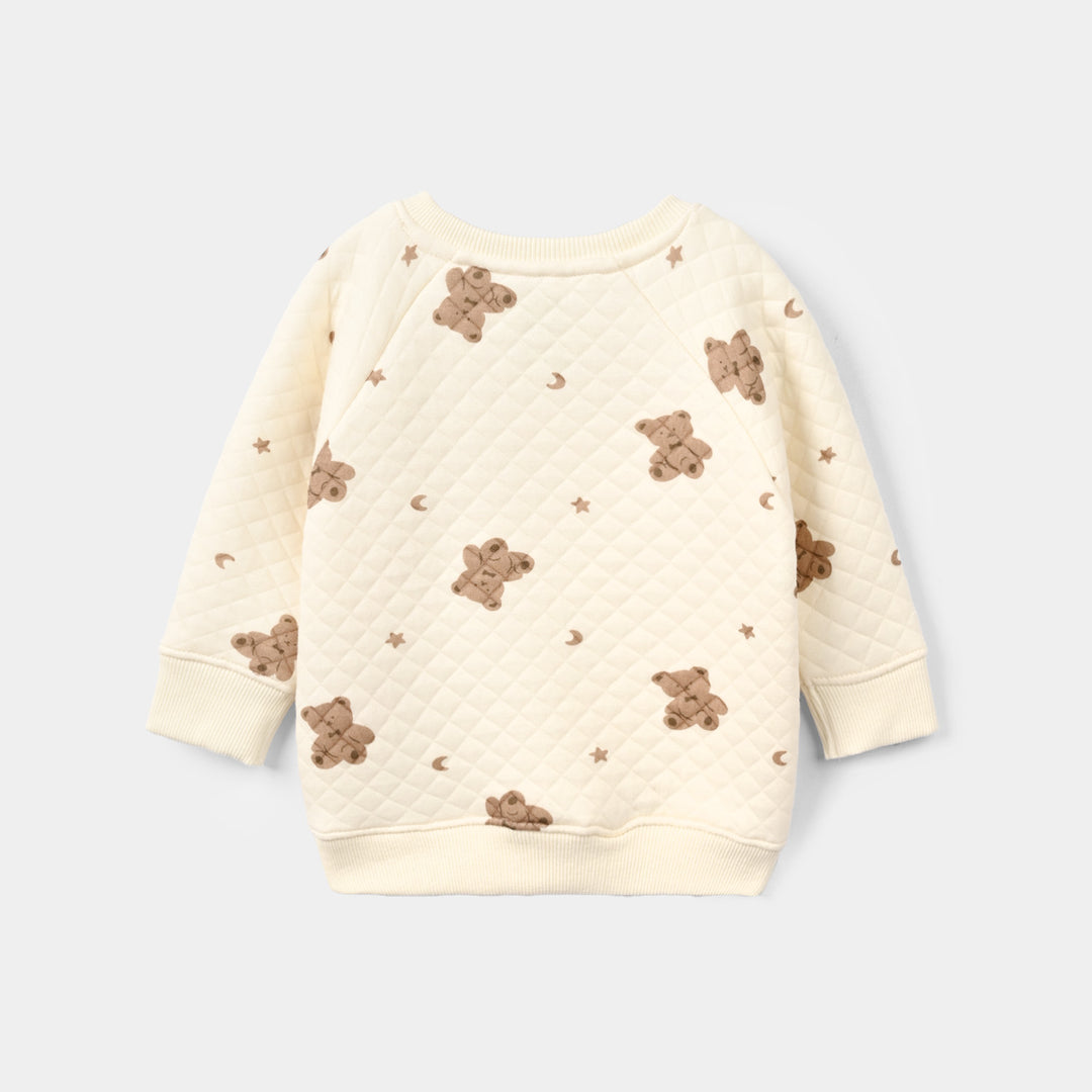 Infant Boys Quilted 2Pcs Suit Teddy-Off.White