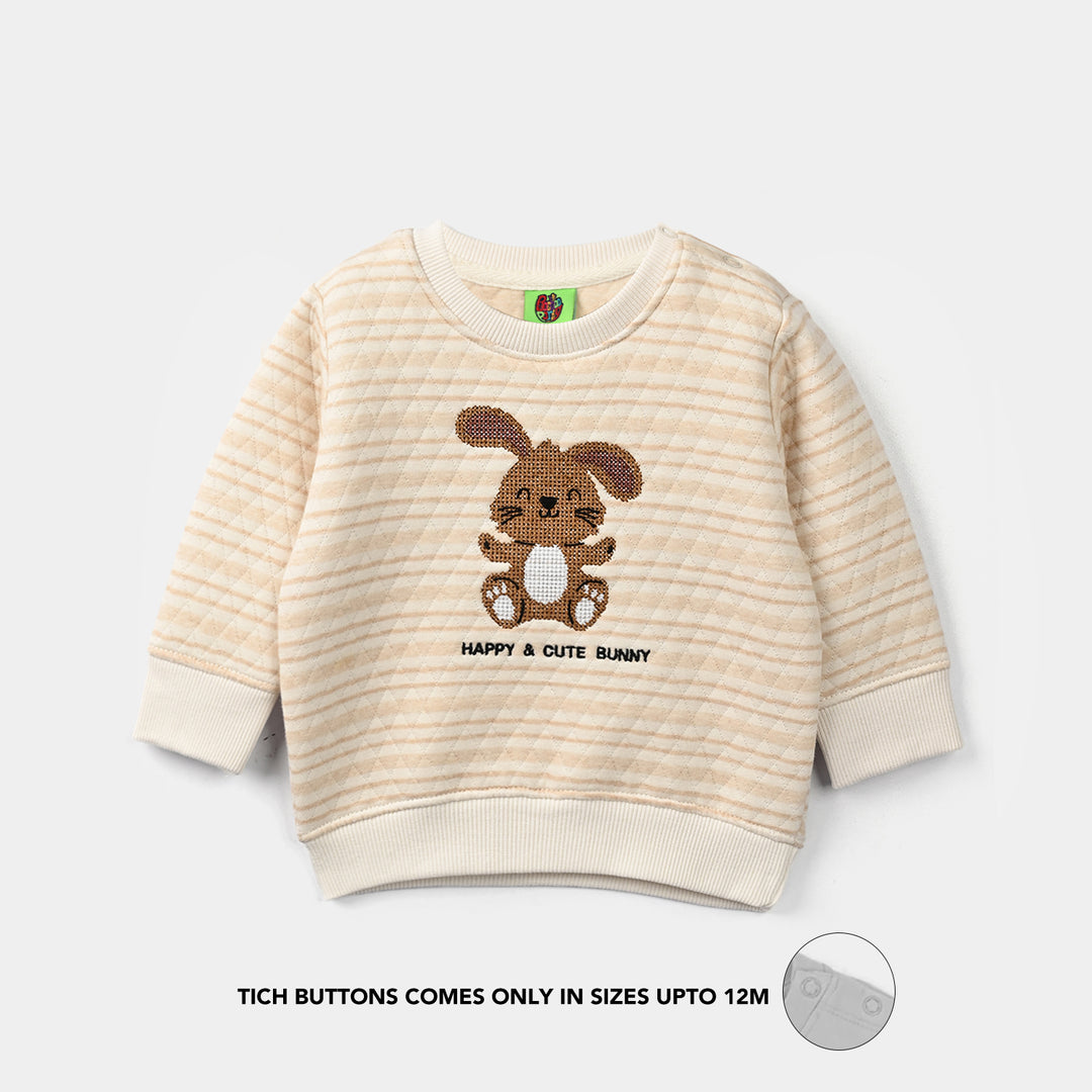 Infant Boys Quilted 2 Pcs Suit Cute Bunny - Off White