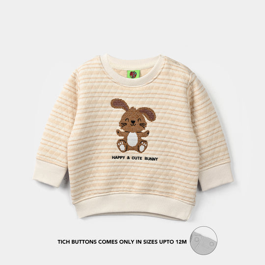 Infant Boys Quilted 2 Pcs Suit Cute Bunny - Off White