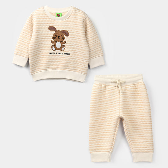 Infant Boys Quilted 2 Pcs Suit Cute Bunny - Off White