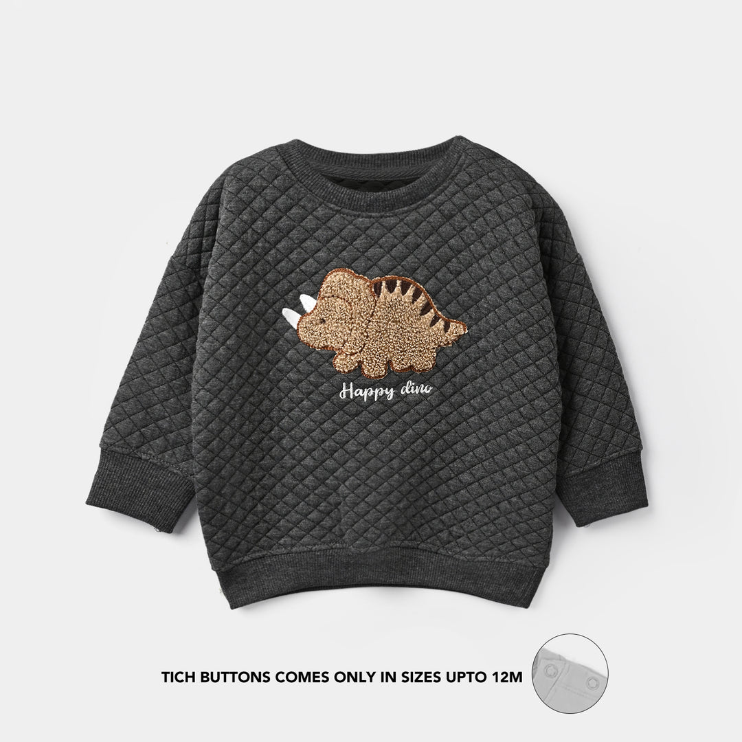 Infant Boys Quilted 2Pcs Suit Happy Dino-GREY