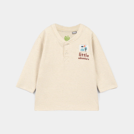 Infant Boys Yarn Dyed 2Pcs Suit Little Explorer-Off.White