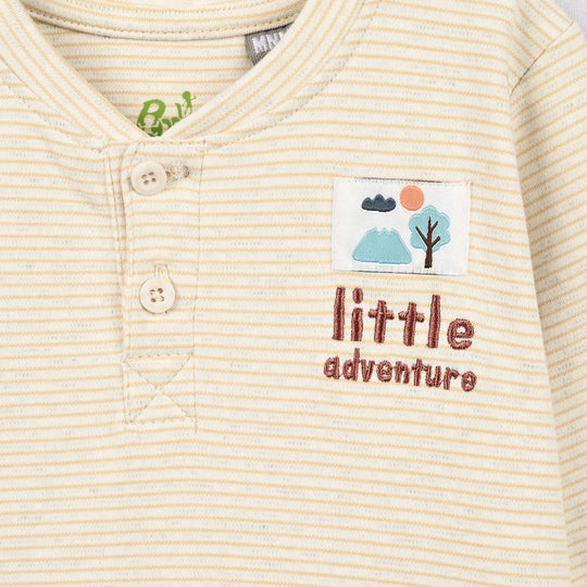 Infant Boys Yarn Dyed 2Pcs Suit Little Explorer-Off.White