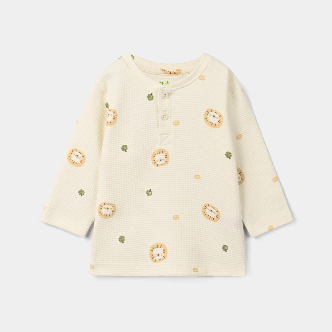 Infant Boys Thermal 2Pcs Suit Roar Me- Off-White