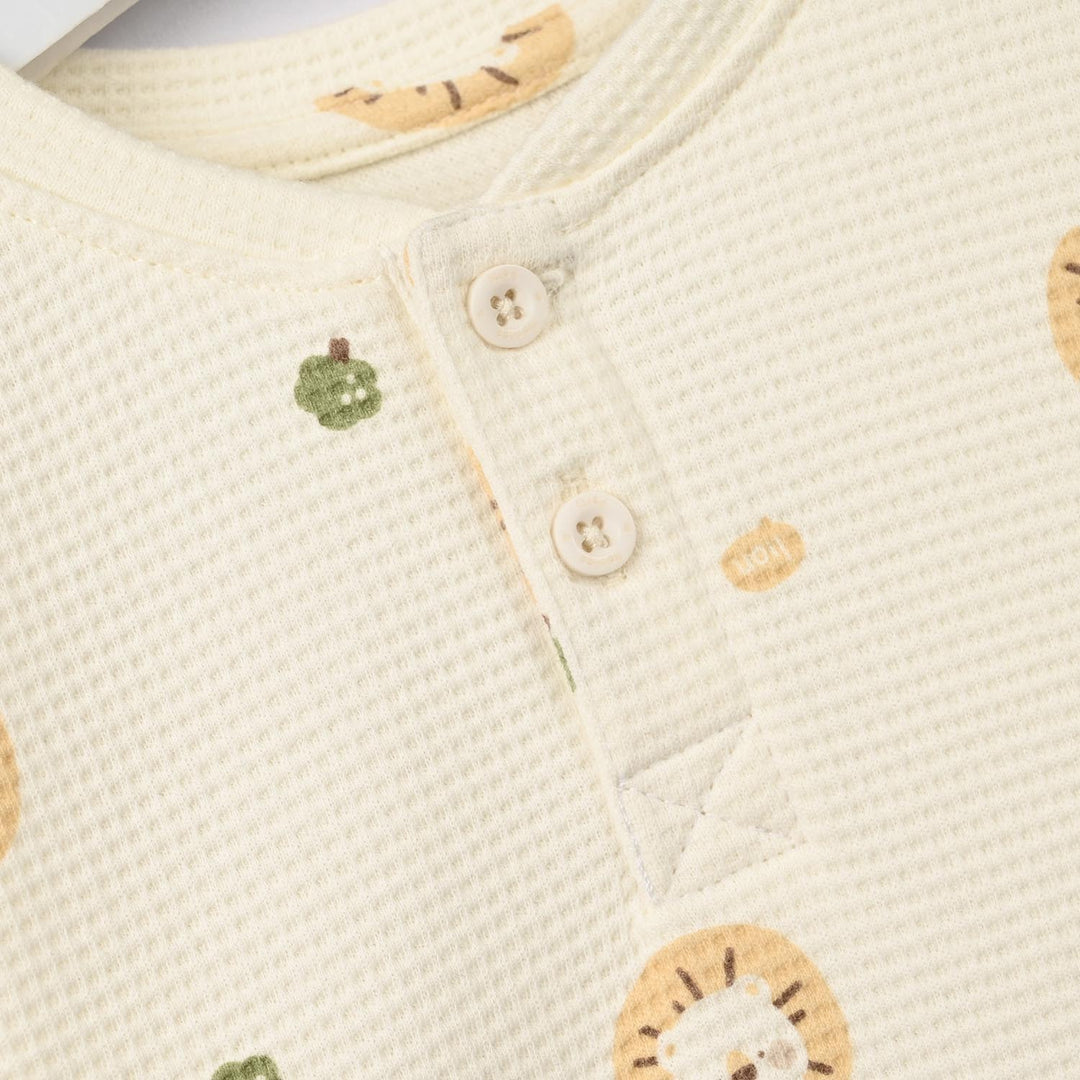 Infant Boys Thermal 2Pcs Suit Roar Me- Off-White