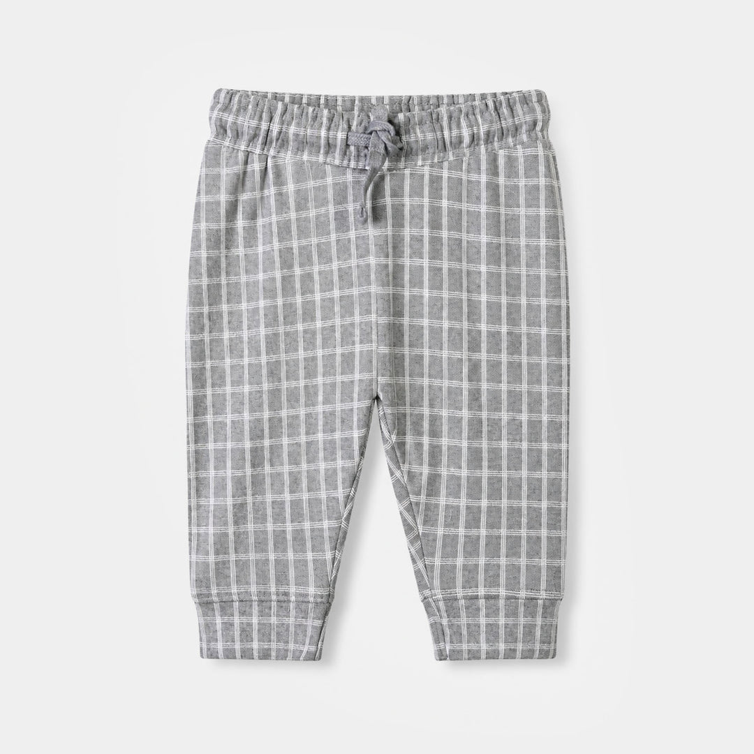 Infant Boys Cotton Jersey 2Pcs Suit Checkered-GREY