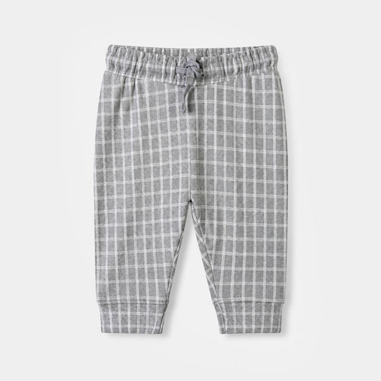 Infant Boys Cotton Jersey 2Pcs Suit Checkered-GREY