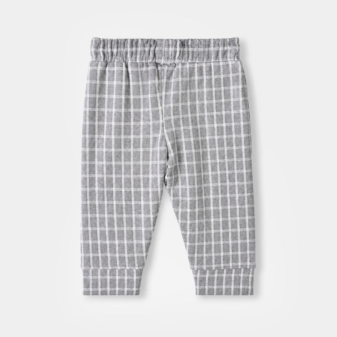 Infant Boys Cotton Jersey 2Pcs Suit Checkered-GREY