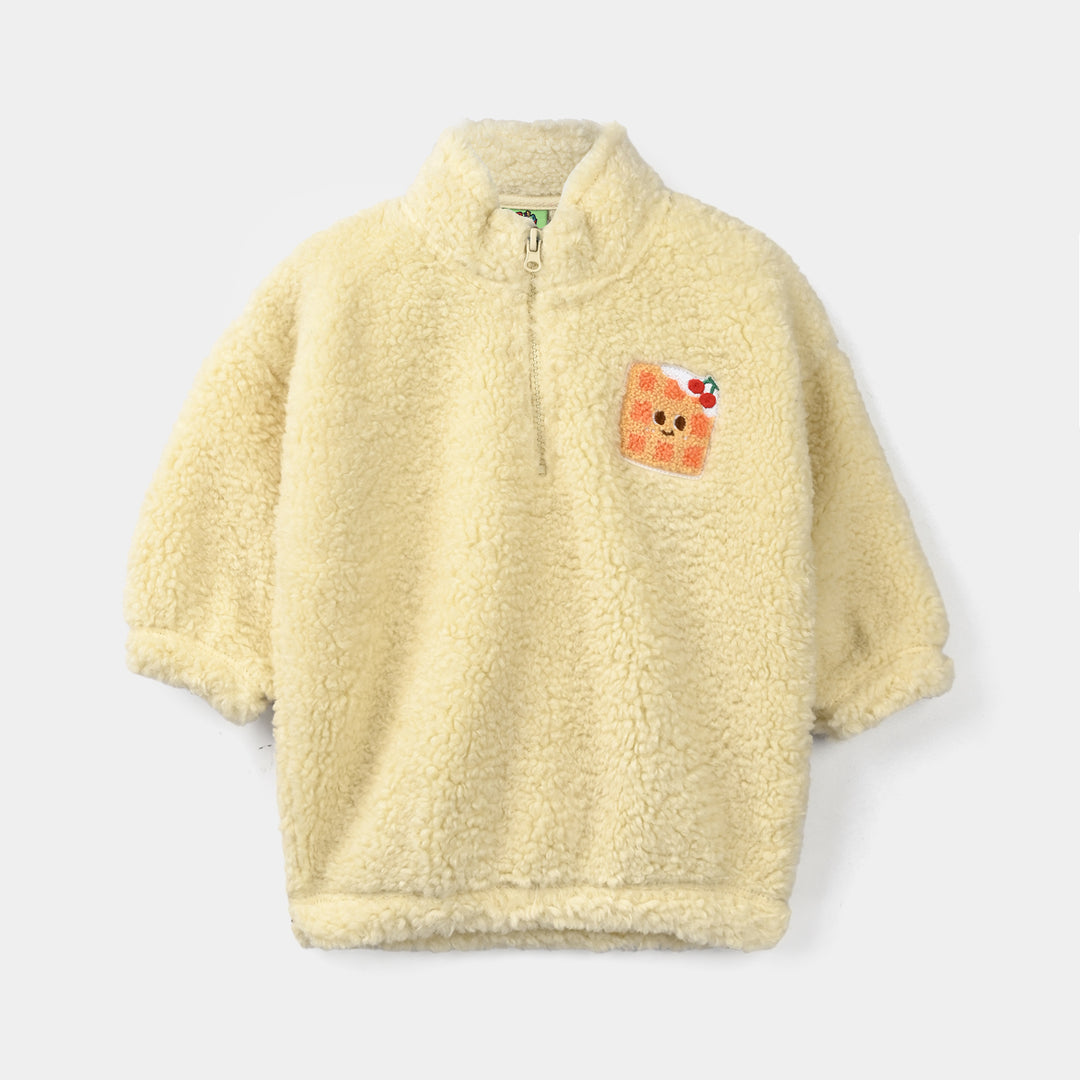 Infant Girls Sherpa 2Pcs Suit Duck-Yellow