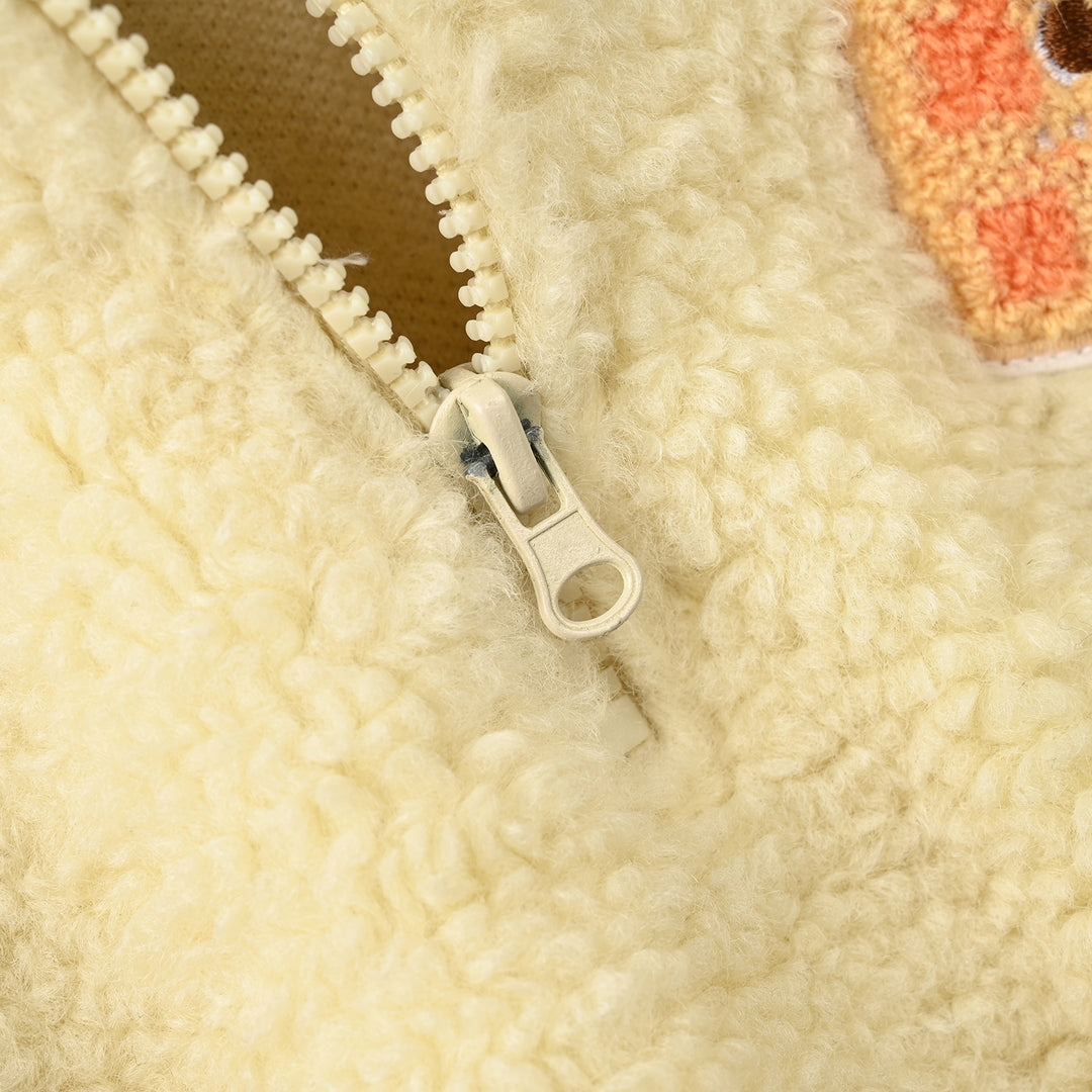 Infant Girls Sherpa 2Pcs Suit Duck-Yellow