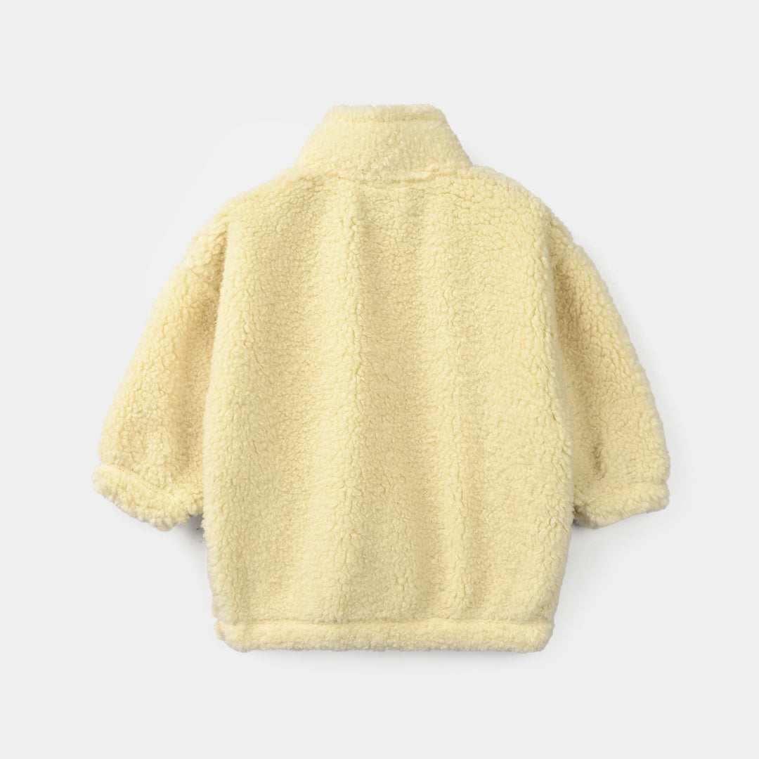 Infant Girls Sherpa 2Pcs Suit Duck-Yellow