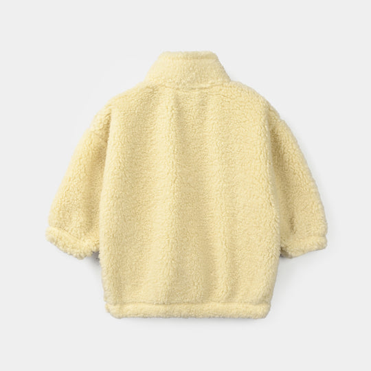 Infant Girls Sherpa 2Pcs Suit Duck-Yellow