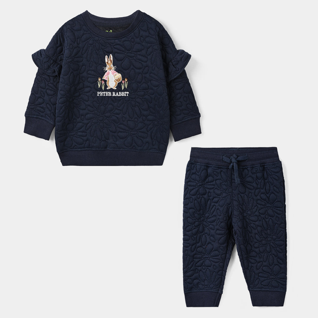 Infant Girls Cotton Interlock 2Pcs Suit Peter Rabbit-Blue
