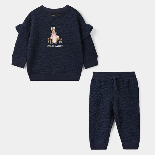 Infant Girls Cotton Interlock 2Pcs Suit Peter Rabbit-Blue