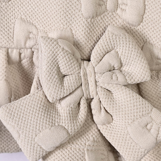 Infant Girls Quilted 2Pcs Suit Little Bows