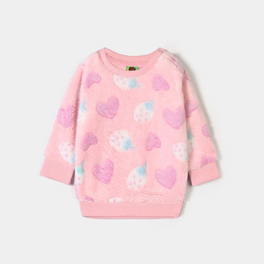 Infant Girls Sherpa 2Pcs Suit Strawberry - PINK
