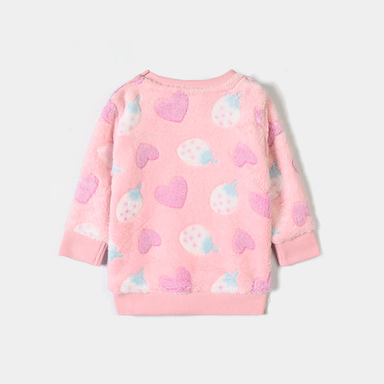 Infant Girls Sherpa 2Pcs Suit Strawberry - PINK