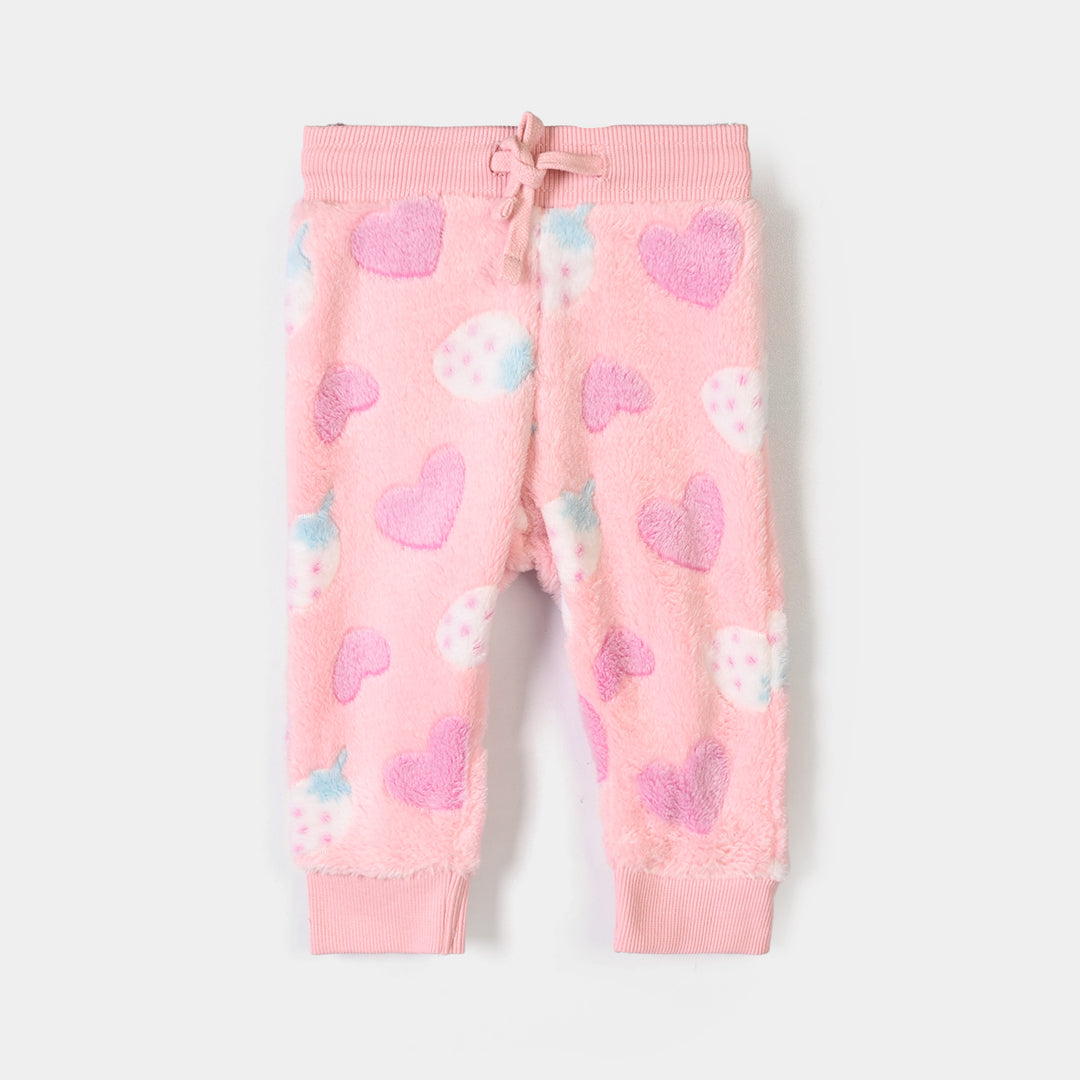 Infant Girls Sherpa 2Pcs Suit Strawberry - PINK